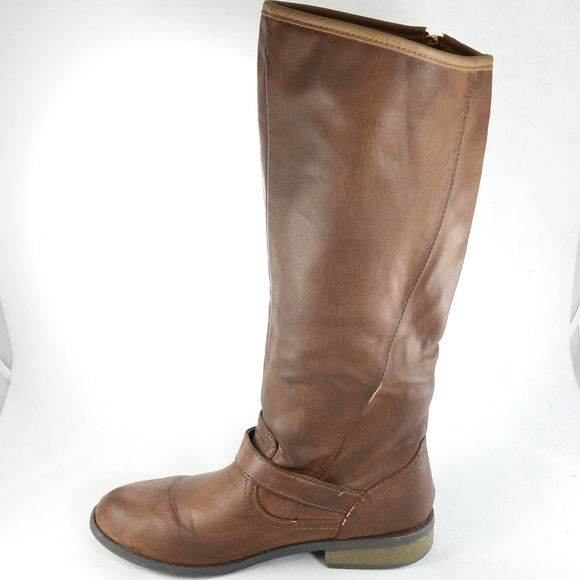 FADED GLORY Tan Riding Style Knee High Boots - Picture 5 of 8